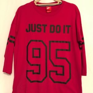 Nike Pink 3/4 sleeve shirt